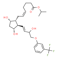 ChemSpider 2D Image | Isopropyl (5Z)-7-[(1R,2R,3R,5S)-3,5-dihydroxy-2-{(1E)-3-hydroxy-4-[3-(trifluoromethyl)phenoxy]-1-buten-1-yl}cyclopentyl]-5-heptenoate | C26H35F3O6