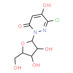 ChemSpider 2D Image | 6-Chloro-5-hydroxy-2-pentofuranosyl-3(2H)-pyridazinone | C9H11ClN2O6