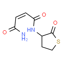 ChemSpider 2D Image | (2Z)-N-(2-Oxotetrahydro-3-thiophenyl)-2-butenediamide | C8H10N2O3S