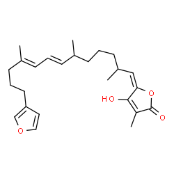 ChemSpider 2D Image | (5E)-5-[(7E,9E)-13-(3-Furyl)-2,6,10-trimethyl-7,9-tridecadien-1-ylidene]-4-hydroxy-3-methyl-2(5H)-furanone | C25H34O4