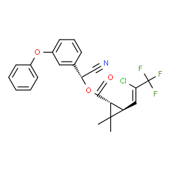 ChemSpider 2D Image | (R)-Cyano(3-phenoxyphenyl)methyl (1R,3S)-3-[(1Z)-2-chloro-3,3,3-trifluoro-1-propen-1-yl]-2,2-dimethylcyclopropanecarboxylate | C23H19ClF3NO3