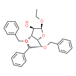 ChemSpider 2D Image | Ethyl 3,5,6-tri-O-benzyl-alpha-D-glucofuranoside | C29H34O6