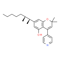 ChemSpider 2D Image | 2,2-Dimethyl-7-[(2S,3R)-3-methyl-2-octanyl]-4-(4-pyridinyl)-2H-chromen-5-ol | C25H33NO2