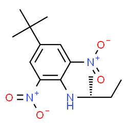 ChemSpider 2D Image | N-[(2R)-2-Butanyl]-4-(2-methyl-2-propanyl)-2,6-dinitroaniline | C14H21N3O4