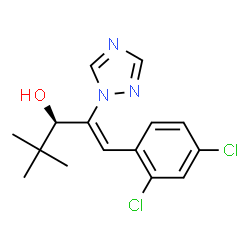 ChemSpider 2D Image | (1Z,3R)-1-(2,4-Dichlorophenyl)-4,4-dimethyl-2-(1H-1,2,4-triazol-1-yl)-1-penten-3-ol | C15H17Cl2N3O