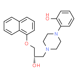 ChemSpider 2D Image | 2-{4-[(2S)-2-Hydroxy-3-(1-naphthyloxy)propyl]-1-piperazinyl}phenol | C23H26N2O3
