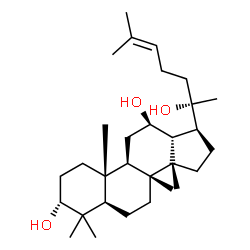 ChemSpider 2D Image | (3alpha,12beta,14beta)-Dammar-24-ene-3,12,20-triol | C30H52O3