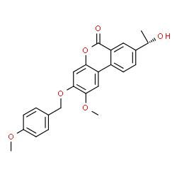 ChemSpider 2D Image | 8-[(1S)-1-Hydroxyethyl]-2-methoxy-3-[(4-methoxybenzyl)oxy]-6H-benzo[c]chromen-6-one | C24H22O6