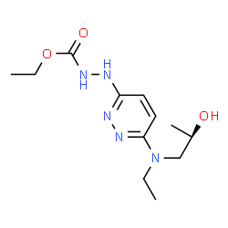 ChemSpider 2D Image | Ethyl 2-(6-{ethyl[(2R)-2-hydroxypropyl]amino}-3-pyridazinyl)hydrazinecarboxylate | C12H21N5O3