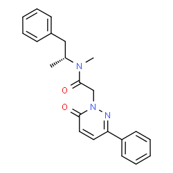 ChemSpider 2D Image | N-Methyl-2-(6-oxo-3-phenyl-1(6H)-pyridazinyl)-N-[(2R)-1-phenyl-2-propanyl]acetamide | C22H23N3O2