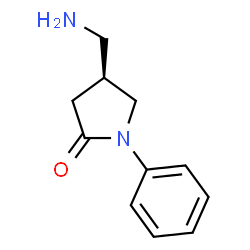 ChemSpider 2D Image | (4S)-4-(Aminomethyl)-1-phenyl-2-pyrrolidinone | C11H14N2O