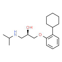 ChemSpider 2D Image | (2R)-1-(2-Cyclohexylphenoxy)-3-(isopropylamino)-2-propanol | C18H29NO2