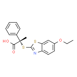ChemSpider 2D Image | (2S)-2-[(6-Ethoxy-1,3-benzothiazol-2-yl)sulfanyl]-2-phenylpropanoic acid | C18H17NO3S2