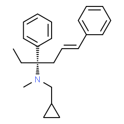 ChemSpider 2D Image | (3S,5E)-N-(Cyclopropylmethyl)-N-methyl-3,6-diphenyl-5-hexen-3-amine | C23H29N