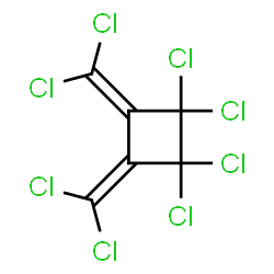 ChemSpider 2D Image | 1,1,2,2-Tetrachloro-3,4-bis(dichloromethylene)cyclobutane | C6Cl8