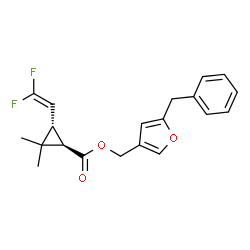 ChemSpider 2D Image | (5-Benzyl-3-furyl)methyl (1R,3S)-3-(2,2-difluorovinyl)-2,2-dimethylcyclopropanecarboxylate | C20H20F2O3