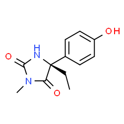 ChemSpider 2D Image | (5R)-5-Ethyl-5-(4-hydroxyphenyl)-3-methyl-2,4-imidazolidinedione | C12H14N2O3