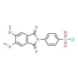 ChemSpider 2D Image | 4-(5,6-Dimethoxy-1,3-dioxo-1,3-dihydro-2H-isoindol-2-yl)benzenesulfonyl chloride | C16H12ClNO6S