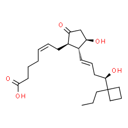 ChemSpider 2D Image | (5Z,11alpha,13E,16R)-11,16-Dihydroxy-9-oxo-17-propyl-17,20-cycloprosta-5,13-dien-1-oic acid | C23H36O5