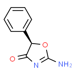 ChemSpider 2D Image | (5R)-2-amino-5-phenyl-4(5h)-oxazolone | C9H8N2O2