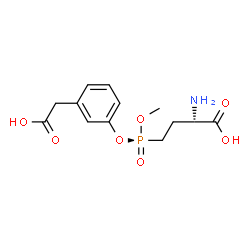 ChemSpider 2D Image | (2S)-2-Amino-4-[(S)-[3-(carboxymethyl)phenoxy](methoxy)phosphoryl]butanoic acid | C13H18NO7P