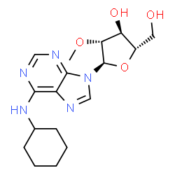 ChemSpider 2D Image | N-Cyclohexyl-9-(2-O-methyl-alpha-L-arabinofuranosyl)-9H-purin-6-amine | C17H25N5O4