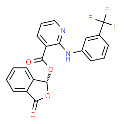 ChemSpider 2D Image | (1S)-3-Oxo-1,3-dihydro-2-benzofuran-1-yl 2-{[3-(trifluoromethyl)phenyl]amino}nicotinate | C21H13F3N2O4