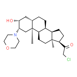 ChemSpider 2D Image | (2beta,3beta,5alpha,9beta,14beta,17alpha)-21-Chloro-3-hydroxy-2-(4-morpholinyl)pregnan-20-one | C25H40ClNO3