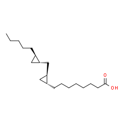 ChemSpider 2D Image | 8-[(1R,2S)-2-{[(1S,2R)-2-Pentylcyclopropyl]methyl}cyclopropyl]octanoic acid | C20H36O2