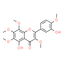 ChemSpider 2D Image | 5,3'-dihydroxy-3,6,7,8,4'-pentamethoxyflavone | C20H20O9