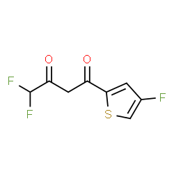 ChemSpider 2D Image | 4,4-Difluoro-1-(4-fluoro-2-thienyl)-1,3-butanedione | C8H5F3O2S
