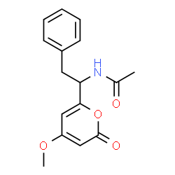 ChemSpider 2D Image | N-[1-(4-Methoxy-2-oxo-2H-pyran-6-yl)-2-phenylethyl]acetamide | C16H17NO4