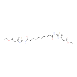 ChemSpider 2D Image | Diethyl 2,2'-[(1,10-dioxo-1,10-decanediyl)bis(imino-1,3-thiazole-2,4-diyl)]diacetate | C24H34N4O6S2