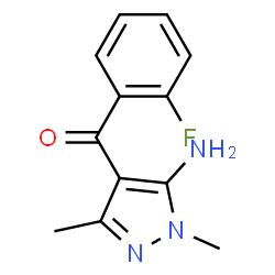 ChemSpider 2D Image | (5-Amino-1,3-dimethyl-1H-pyrazol-4-yl)(2-fluorophenyl)methanone | C12H12FN3O