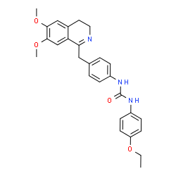 ChemSpider 2D Image | 1-{4-[(6,7-Dimethoxy-3,4-dihydro-1-isoquinolinyl)methyl]phenyl}-3-(4-ethoxyphenyl)urea | C27H29N3O4