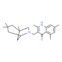 ChemSpider 2D Image | 2,5,7-trimethyl-3-[(1,3,3-trimethyl-6-azabicyclo[3.2.1]oct-6-yl)methyl]quinolin-4-ol | C23H32N2O