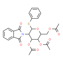 ChemSpider 2D Image | Phenyl 3,4,6-tri-O-acetyl-2-deoxy-2-(1,3-dioxo-1,3-dihydro-2H-isoindol-2-yl)-1-thiohexopyranoside | C26H25NO9S