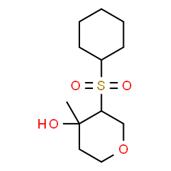 ChemSpider 2D Image | 3-(cyclohexylsulfonyl)-4-methyltetrahydro-2H-pyran-4-ol | C12H22O4S