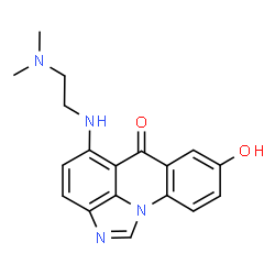ChemSpider 2D Image | 5-{[2-(Dimethylamino)ethyl]amino}-8-hydroxy-6H-imidazo[4,5,1-de]acridin-6-one | C18H18N4O2