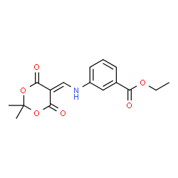 ChemSpider 2D Image | Ethyl 3-{[(2,2-dimethyl-4,6-dioxo-1,3-dioxan-5-ylidene)methyl]amino}benzoate | C16H17NO6