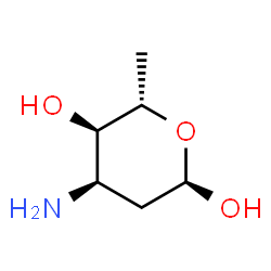 ChemSpider 2D Image | 3-Amino-2,3,6-trideoxy-alpha-L-ribo-hexopyranose | C6H13NO3
