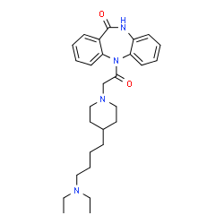 ChemSpider 2D Image | 5-({4-[4-(Diethylamino)butyl]-1-piperidinyl}acetyl)-5,10-dihydro-11H-dibenzo[b,e][1,4]diazepin-11-one | C28H38N4O2