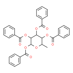 ChemSpider 2D Image | 1,2,3,4-Tetra-O-benzoyl-6-deoxyhexopyranose | C34H28O9