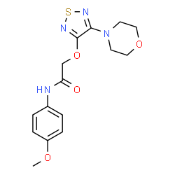 ChemSpider 2D Image | N-(4-Methoxyphenyl)-2-{[4-(4-morpholinyl)-1,2,5-thiadiazol-3-yl]oxy}acetamide | C15H18N4O4S