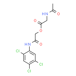 ChemSpider 2D Image | 2-Oxo-2-[(2,4,5-trichlorophenyl)amino]ethyl N-acetylglycinate | C12H11Cl3N2O4