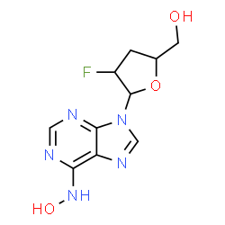 ChemSpider 2D Image | 9-(2,3-Dideoxy-2-fluoropentofuranosyl)-N-hydroxy-9H-purin-6-amine | C10H12FN5O3