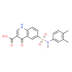 ChemSpider 2D Image | 6-[(3,4-Dimethylphenyl)(methyl)sulfamoyl]-4-oxo-1,4-dihydro-3-quinolinecarboxylic acid | C19H18N2O5S