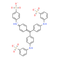 ChemSpider 2D Image | 3,3'-[({4-[(4-Sulfonatophenyl)iminio]-2,5-cyclohexadien-1-ylidene}methylene)bis(4,1-phenyleneimino)]dibenzenesulfonate | C37H27N3O9S3