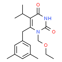 ChemSpider 2D Image | 6-(3,5-dimethylbenzyl)-1-(ethoxymethyl)-5-isopropyluracil | C19H26N2O3