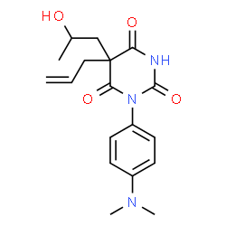 ChemSpider 2D Image | 5-Allyl-1-[4-(dimethylamino)phenyl]-5-(2-hydroxypropyl)-2,4,6(1H,3H,5H)-pyrimidinetrione | C18H23N3O4